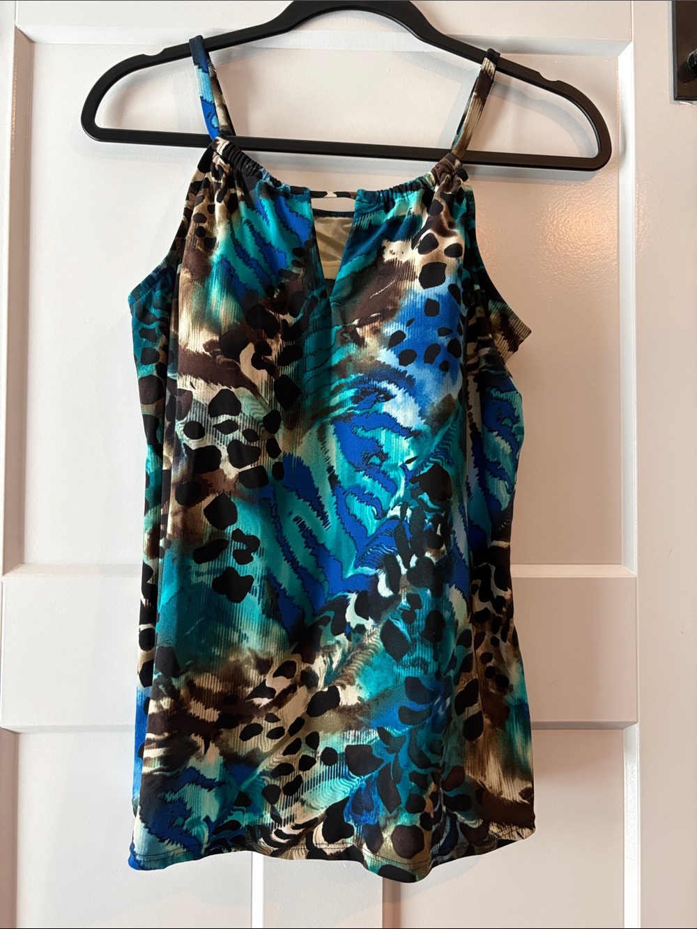 Miraclesuit Blue Teal Animal-Print Swim Camisole